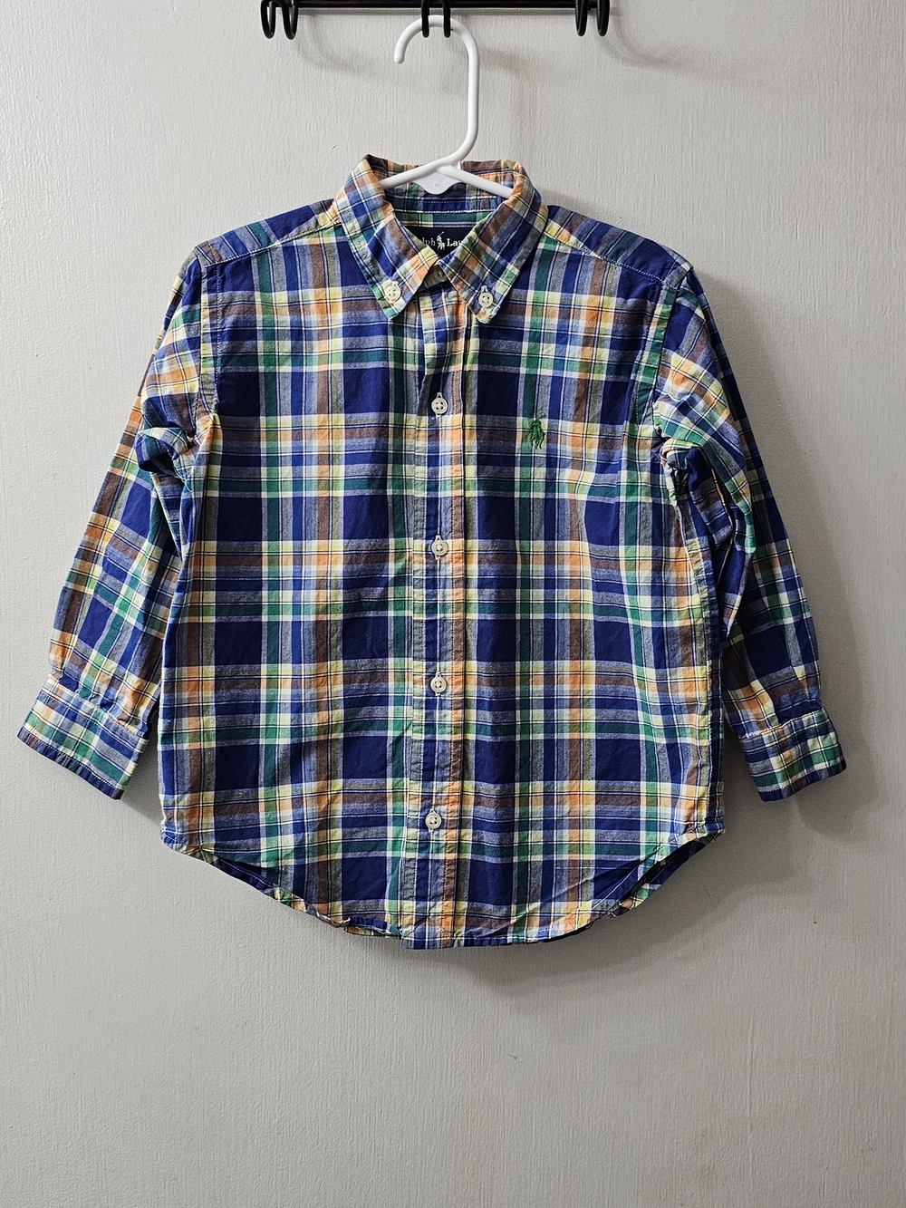 Polo by Ralph Lauren Navy Plaid Button-Down Cotton Shirt